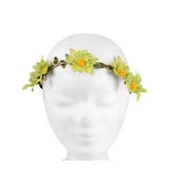 couronne de fleurs élastique vert