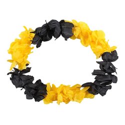 collier de fleurs épais tahiti noir jaune 120mm