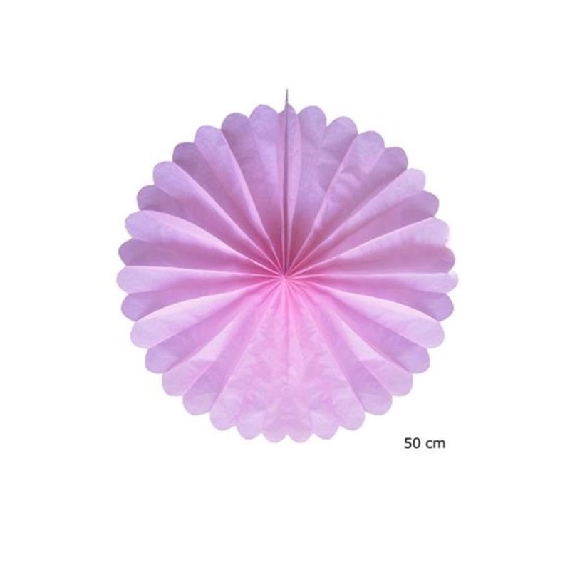 décoration ronde festonnée rose clair 50cm