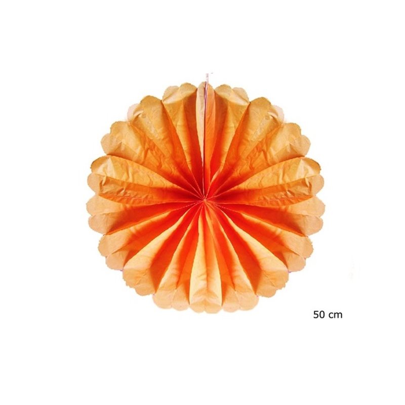 décoration ronde festonnée orange 50cm