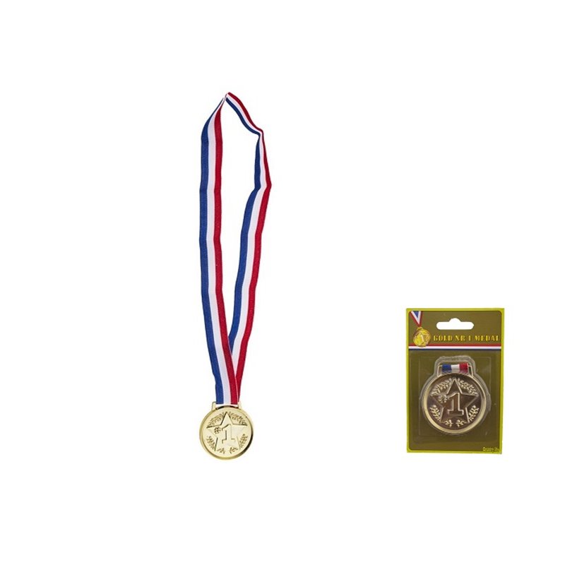 médaille d'or n°1 ruban bleu blanc rouge 6cm