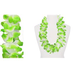 collier de fleurs épais tahiti vert blanc new 120mm