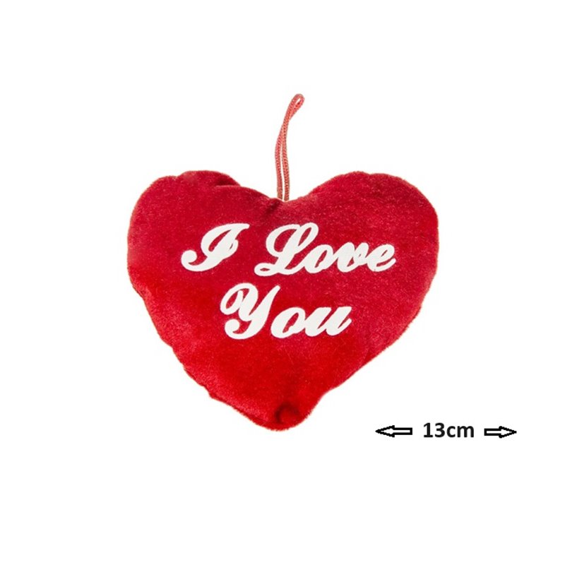 coeur en peluche saint valentin "i love you" 13cm