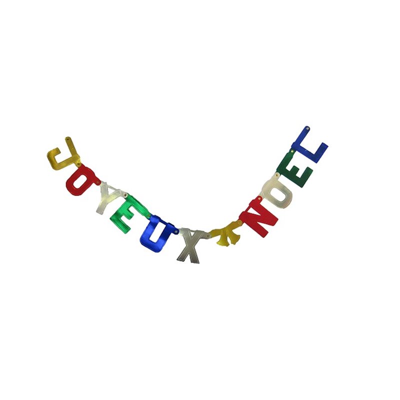 guirlande lettres "joyeux noël" multicolores 1.14m