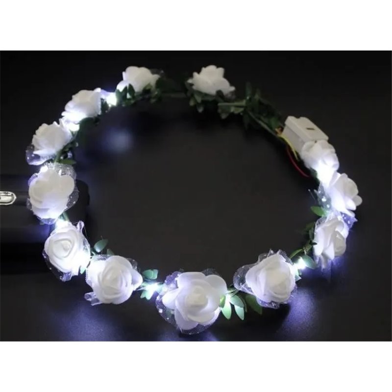 couronne de fleurs lumineuses led's multicolores