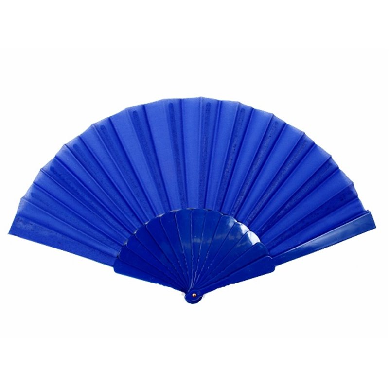 éventail plastique bleu 22cm