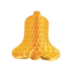 décoration cloche de pâques festonnée jaune 41cm