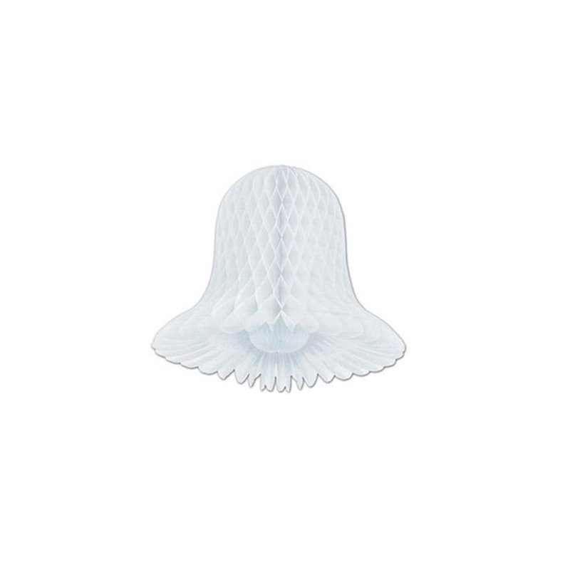 décoration cloche de pâques festonnée blanc 41cm