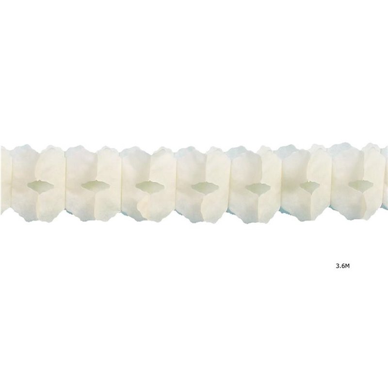 guirlande papier twist blanc 3.6m