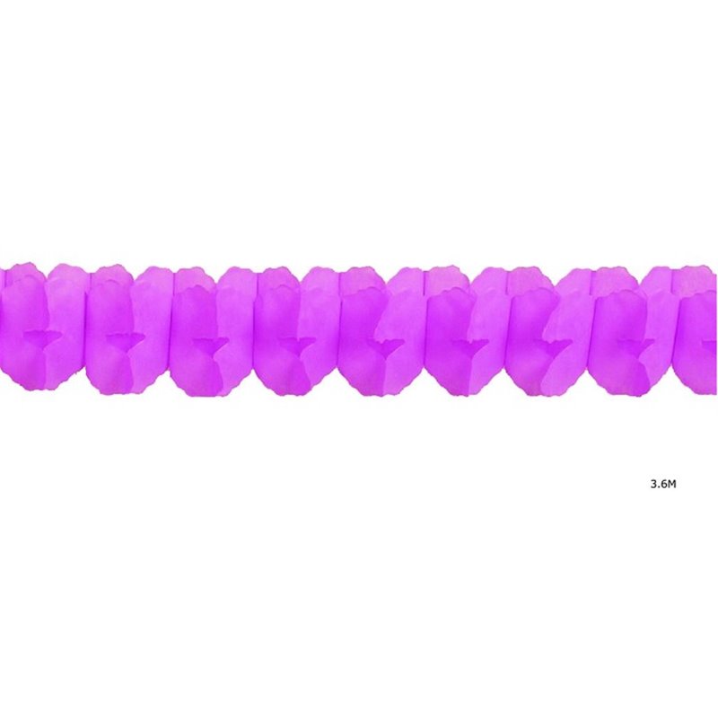 guirlande papier twist violet 3.6m