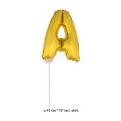 ballon lettre "a" en aluminium avec bâton 41cm or