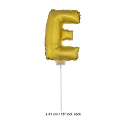 ballon lettre "e" en aluminium avec bâton 41cm or