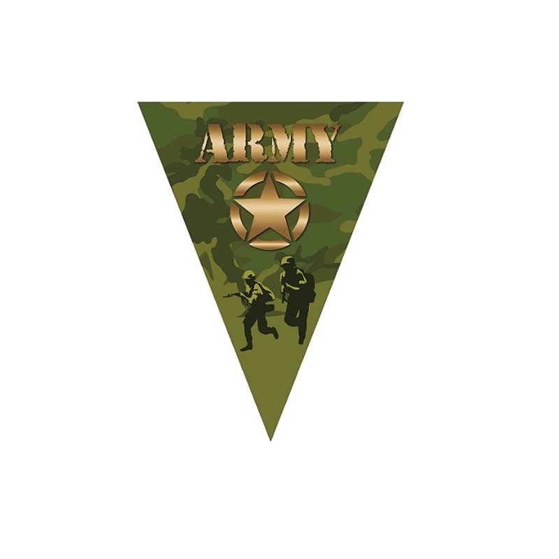 guirlande 10 fanions motif "army" 5m