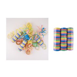 lot de 3 rouleaux avec 18 serpentins multicolores pastel