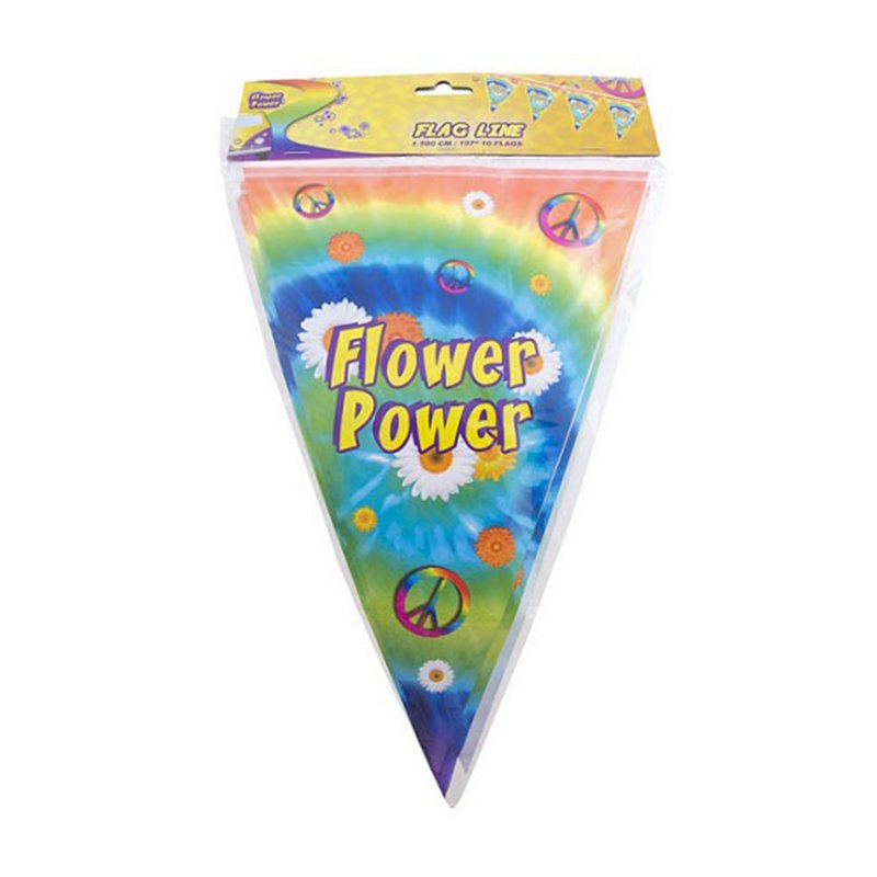 guirlande 10 fanions flower power 5m