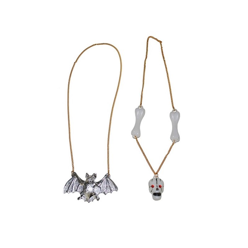 collier motifs halloween famille addams mix