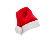 bonnet de noël peluche et moumoute rouge adulte