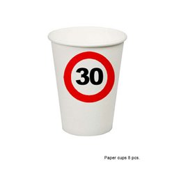 lot de 8 gobelets "30 ans" en carton