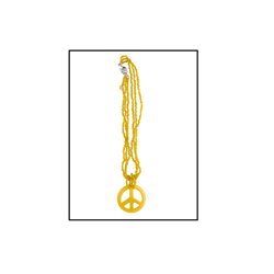 collier peace & love jaune 27cm