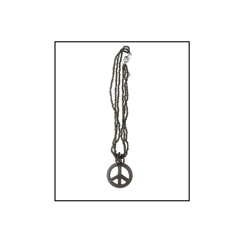 collier peace & love noir 27cm