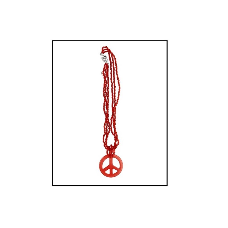 collier peace & love rouge 27cm