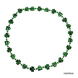 collier avec motifs trèfles & canettes saint patrick vert