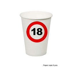 lot de 8 gobelets "18 ans" en carton