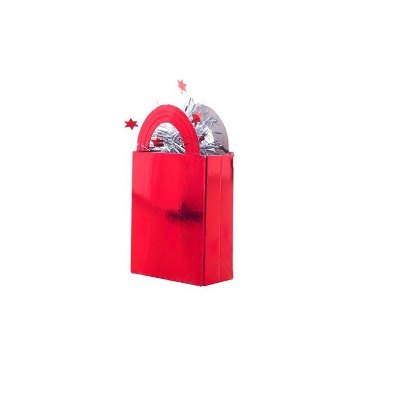 poids pour ballon sac cadeau rouge brillant 12cm