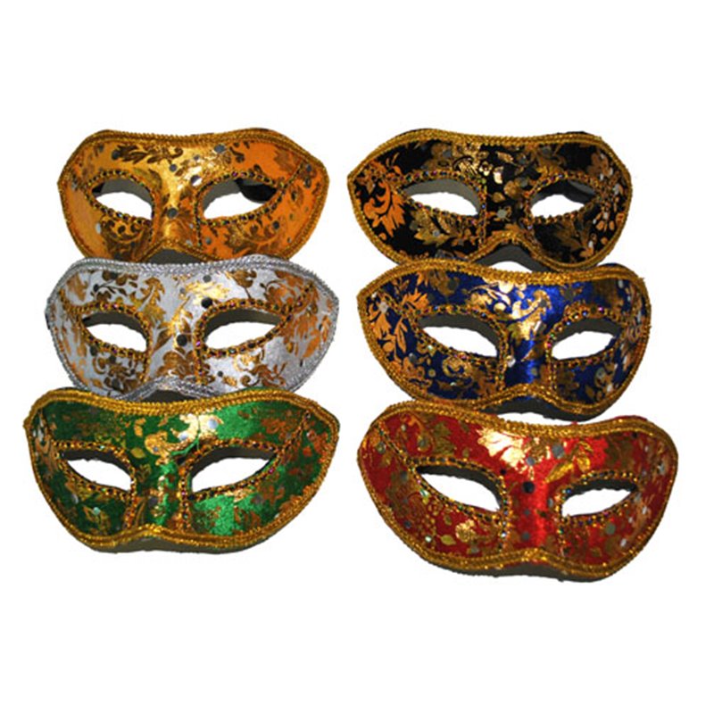 masque loup motifs luxe dorés mix