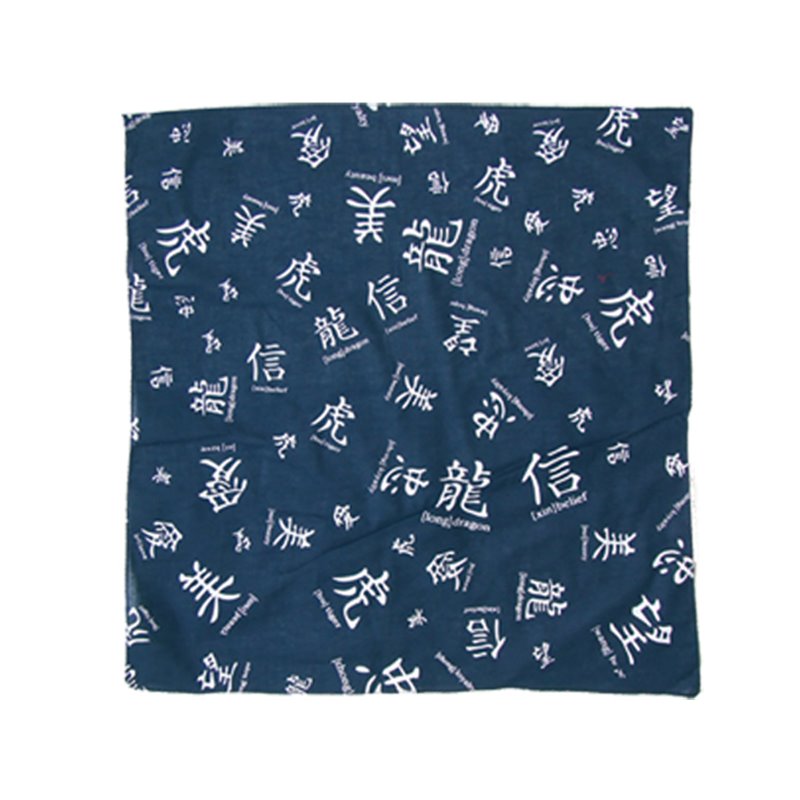 bandana signe chinois bleu