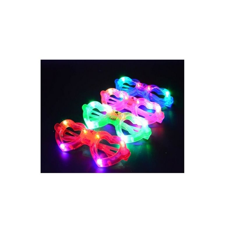 lunettes lumineuses 6 led's motif "coeur" rouge