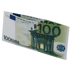 porte-billets motif 100 euros 19cm