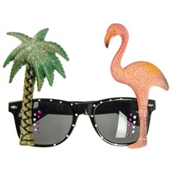 lunettes de soleil gag hawaÃ motifs palmier flamant adulte