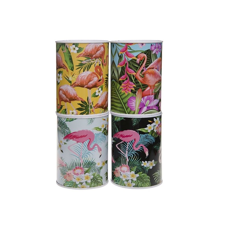 tirelire flamant rose en métal mix 10cm