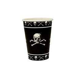 pirates noir lot de 8 gobelets en carton