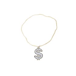 collier or avec pendentif dollar argent 7cm