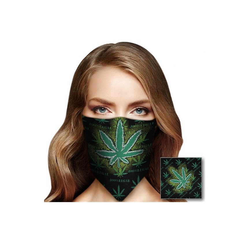 bandana vert noir motif cbd