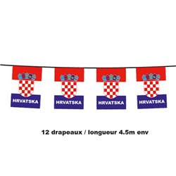 guirlande 12 drapeaux fanions croatie 4.5m