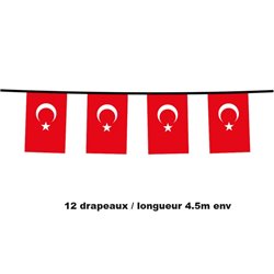 guirlande 12 drapeaux fanions turquie 4.5m