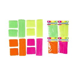 set bandeau et bracelets éponge néon fluo mix 3pcs