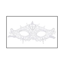 masque loup luxe dentelle avec symbole blanc 26cm