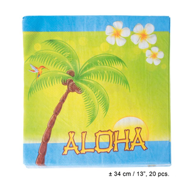 aloha lot de 20 serviettes en papier