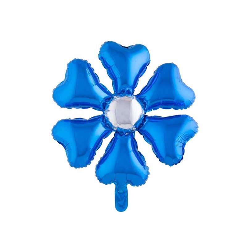 ballon aluminium fleur bleu 55x55cm