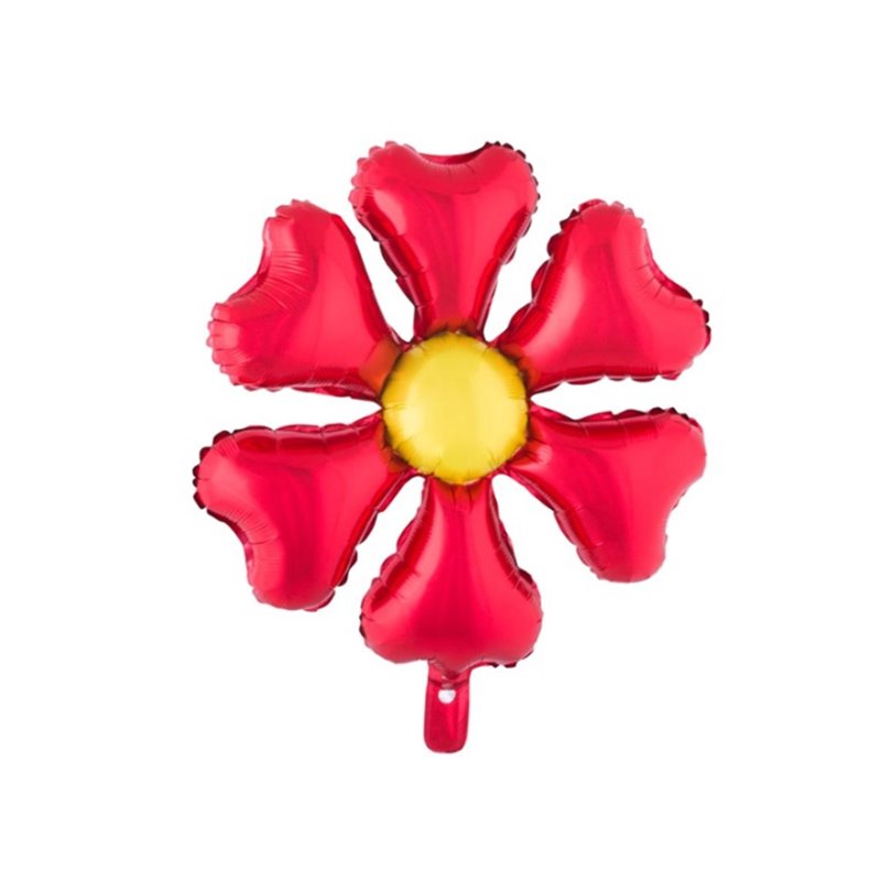 ballon aluminium fleur rouge 55x55cm