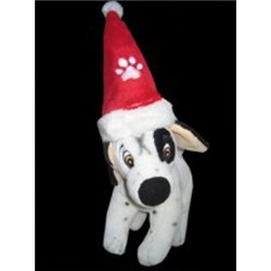 bonnet de noël pour chien peluche avec collier