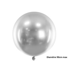 ballon rond géant argent 35gr 90cm