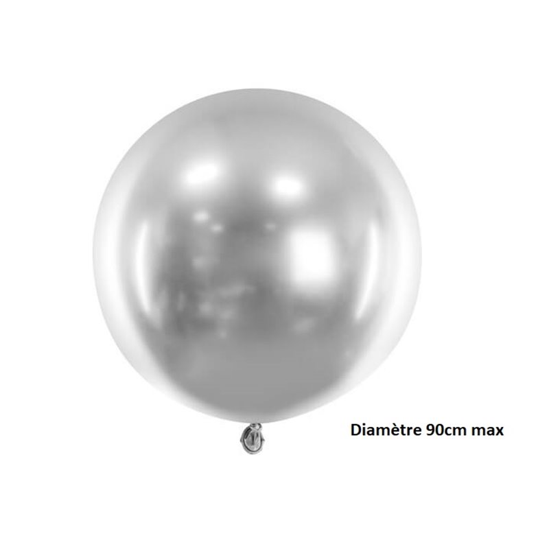 ballon rond géant argent 35gr 90cm