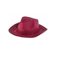 chapeau al capone tribly en paille rouge rose adulte