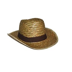 chapeau cowboy en paille nature enfant