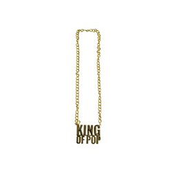 collier métallique doré king of pop